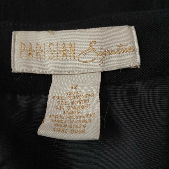 Vintage Parisian Signature Black Gored Maxi Skirt Size 12 | Fully Lined Classic - Picture 3 of 4